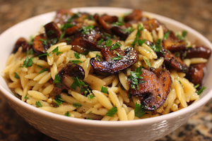 Orzo with Sautéed Mushrooms