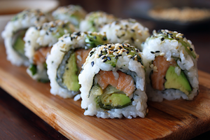 Salmon Avocado Brown Rice Roll