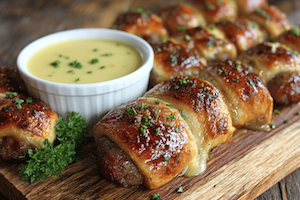 Sausage Blanket served with Honey Mustard Dipping Sauce