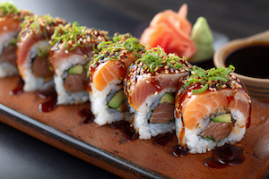 Spicy Combo Tuna Salmon Brown Rice Roll