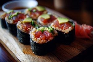 Spicy Tuna Avocado Brown Rice Roll